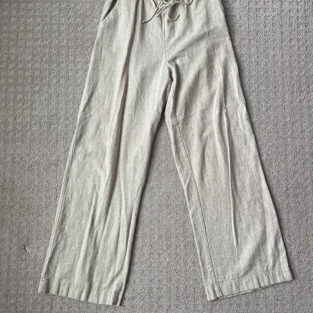 Abercrombie & Fitch Beige Linen Pants